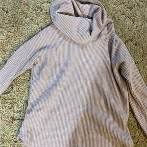 Loft Turtleneck waffle knot sweater in Soft Lavender